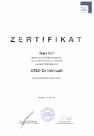Zertifikat CMS-Entwickler der Macromedia Akademie für Franz Kohl
